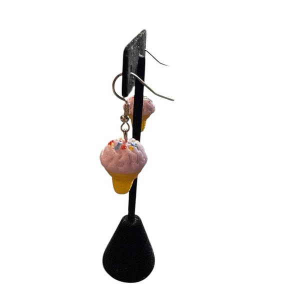 3 For $20 3D Pink and Yellow Ice Cream Cone Dangle Earrings “You Pick 3” - Picture 6 of 7